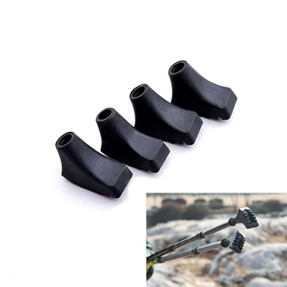 Walking Stick Tips Rubber 4pcs Trekking Pole Tips Replacement- Rubber Feet for H