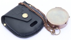 Brass Engraved Nautical Compass with Leather Case, Antique Gift for Birthday,…