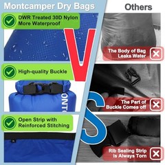 Waterproof Dry Bag – 30D Nylon Roll Top Dry Sack with PU Coating, 10L 1 Black