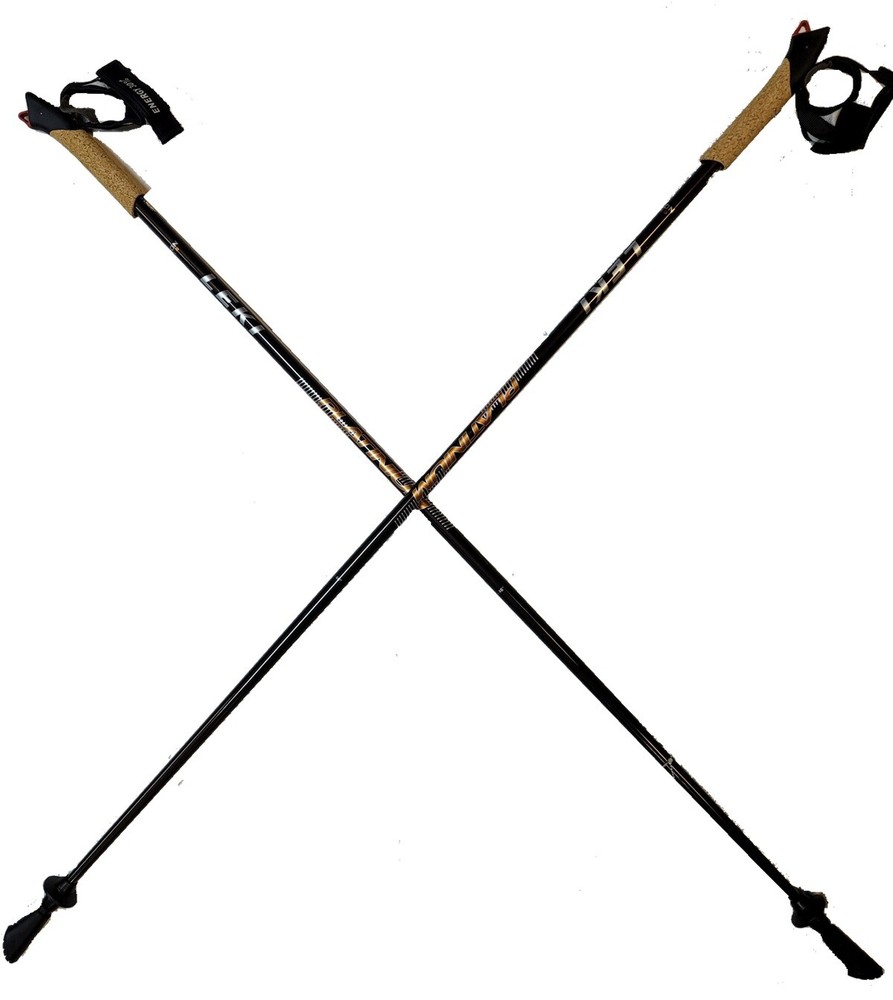 LEKI Nordic Walking Platinium Carbon Series Fixed Length Walking Poles 115cm Bro