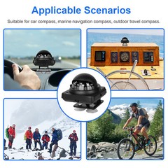 Magnetic Car Dashboard Navigation Compass Ball Adjustable for Boat Marine Truck