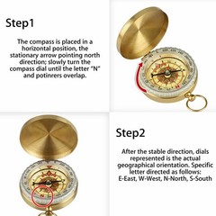 Luminous Pocket Brass Watch Style Military Army Compass Outdoor Camping Keychain