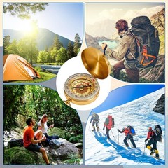 12 Pcs Kids Camping Survival Compass Glow in The Dark Metal Pocket Compass fo…