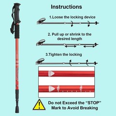 Collapsible Lightweight Trekking Poles, Anti-Shock Adjustable Walking Sticks,…