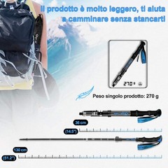 , Trekking Poles, Folding and Shockproof, 110 130 cm, 5 Sections of Aluminium…