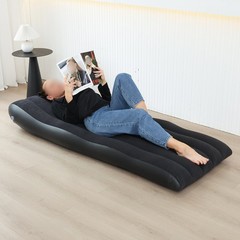 Amphibious Inflatable Lounge Chair Plush Outdoor Single Sofa 175x74x29cm