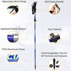 Trekking Poles Collapsible Hiking Poles – 2 Pcs Aluminum Alloy 7075 Trekking Sti