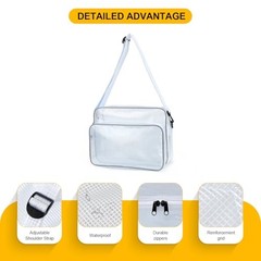 15.7 Inch Clear Tool Bag – Anti-Static PVC Material, Dustproof and White
