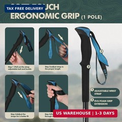 GPTCAMP Collapsible Hiking Sticks,Lightweight Folding Trekking Poles,Adjustable