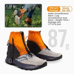 Waterproof Nylon Ankle Gaiters Adjustable Fit for Outdoor Hiking Running