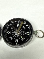 7 Vintage Japan Compass Pocket Wrist Pin On Hunting Hiking Glow In Dark ATCO