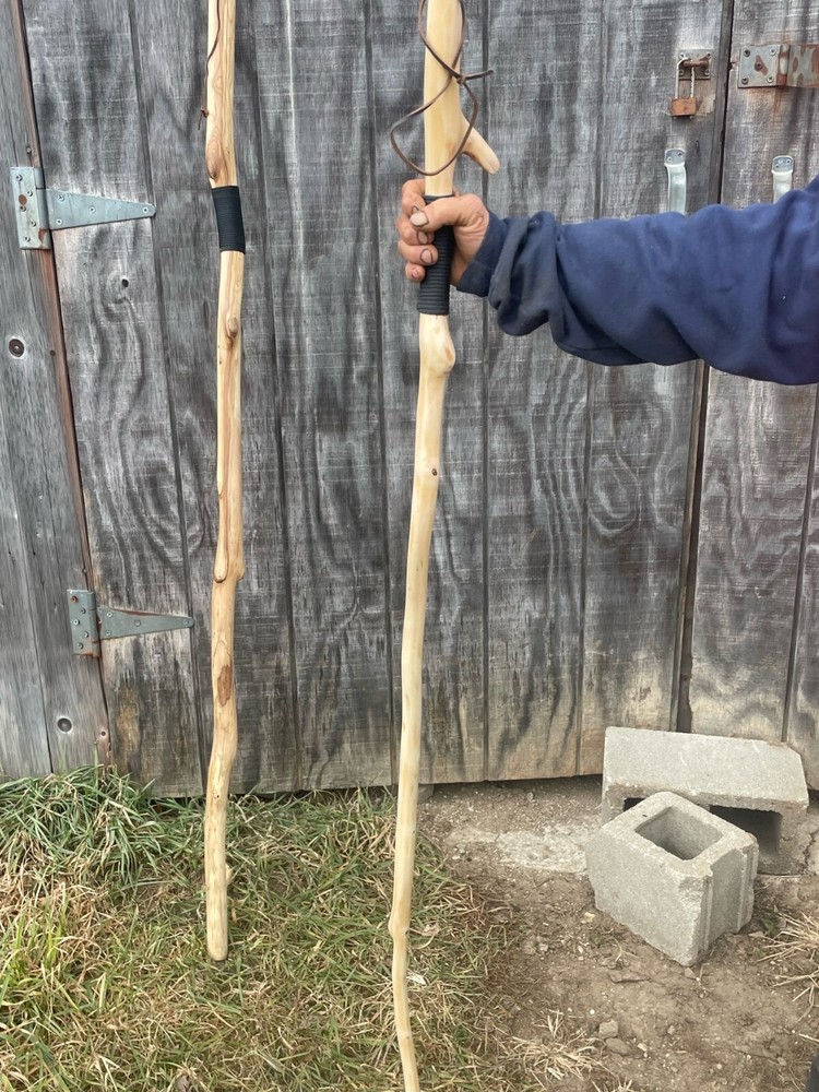 Beautiful, Stylish and smooth handmade wooden hiking walking stick, great grip!