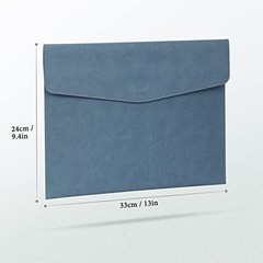 File Folder, PU Leather Document Holder File Organizer A4 A Blue Style 1