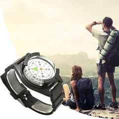 Wrist Compass with Fluorescent Dial Waterproof Compasses for Hiking Camping Tool