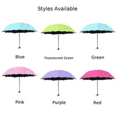 Water Activated Umbrella with Floral Patterns for UV Protection and Rain Safety
