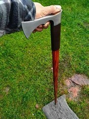 Walking Stick AXE ROSE Wood Handle Carbon Steel | Best Gift For Grand Parents gf