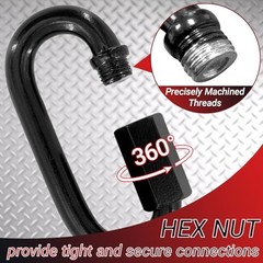 4.2″ Chain Quick Links, 2Pcs 1/2″ Heavy Duty Carabiner, 2500 2PCS 4.2″ Black