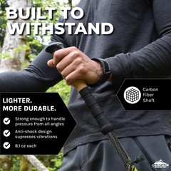 Cascade Mountain Tech Trekking Poles – Carbon Fiber Walking or Hiking Sticks wit