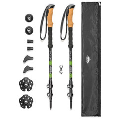 Cascade Mountain Tech Aluminum Quick Lock Trekking Poles with Cork Grip – Green