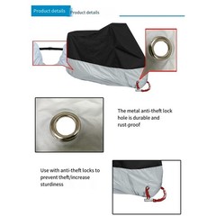 Motorcycle Cover Waterproof UV Protection with 4 Reflective Strips for Safety