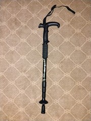 Adjustable Telescopic Aluminum Trekking Pole Black Foam Grip Rubber Tip Hiking
