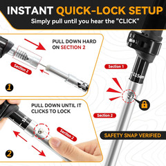 Collapsible Trekking Poles for Hiking – Lightweight Adjustable Aluminum Folding