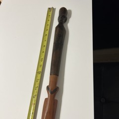 Hand Carved Wooden Hiking Stick Unique Tribal Face Design Good Condition