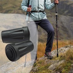 6Pcs Trekking Poles Tips Hiking Accessories – Cane 0.43″, Black (6pcs)