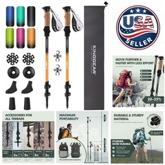 Pro-Grade Trekking Poles – Lightweight, Adjustable 54″ with Accessories Included