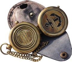Brass Engraved Compass ”Go Confidently in The Direction of Your Dreams – Henry