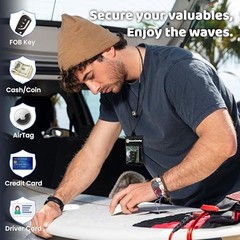Waterproof Car Key FOB Case Floating Wallet Pouch for Remote Key ID Black
