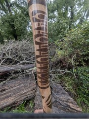 Handcrafted 56″ Post Oak Hiking Staff Wood Walking Stick Custom Art