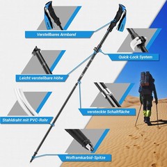 Hiking Poles Trekking Poles Walking Poles 7075 Aluminium Walking Stick Adjustable…