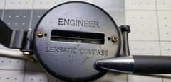 Engineer Academy Lensatic Compass Black Brass, Hiking, Camping, Vintage MCM