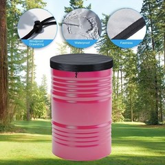 55 Gallon Drum Top Lid Cover Black 210D Oxford Cloth Weather Resistant Material