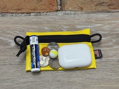 Yellow Mini EDC Pouch USA Made – Trail Wallet Vinyl Zipper Case Stocking Gift