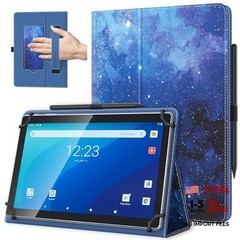 Universal Case for 10.1 Inch Android Tablet with Pen Loop, A-Blue Starry Sky