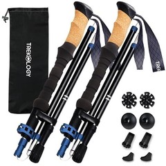 Lightweight Adjustable Trekking Poles with Cork Grip – Compact Folding Hiking St
