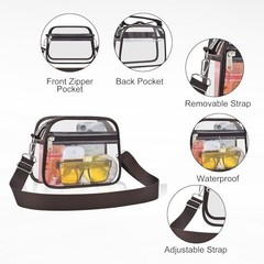 Clear Bag for Stadium Events Clear Sports Fan Handbags Purses Medium Chocolate