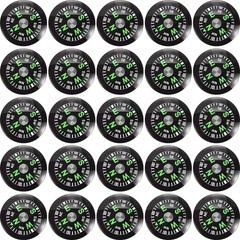 200 Mini Black Survival Compasses – 200pcs Oil Filled Button Compass for Camping