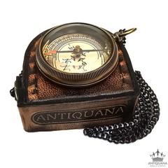 Brass Compass in Wooden & Leather Case – 2025 Graduation Gift for Him, Colleg…