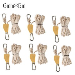 6pcs Outdoor Pulley Regulators Metal Alloy with Adjustable Reflective Rope