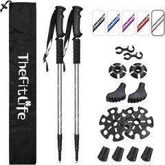 Durable Silver Trekking Poles – Ultralight, Quick Adjustment, Full Accessory Kit
