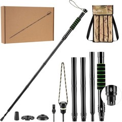 Tactical Survival Hiking Stick Retractable Walking Staff Shock Absorption Adjust