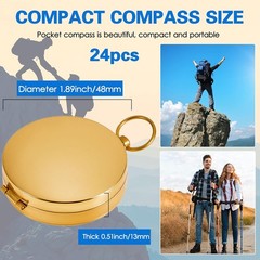 24-piece glow-in-the-dark metallic children’s camping survival compass set