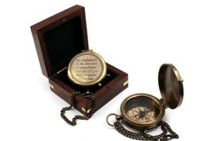 Handmade Engraved Brass Compass with Thoreau’s Go Confidently Quote | Inspira…
