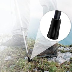 8Pcs Trekking Pole Tips Replacement Protectors, Rubber Feet for Hiking Black