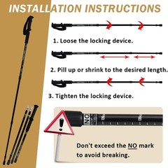 Trekking Poles Nordic Walking Hiking Sticks Anti-shock Adjustable Alpenstock