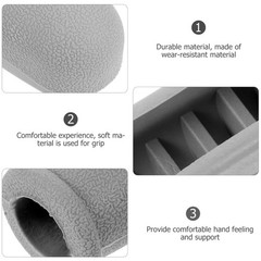 1 Set Reusable Comfortable Crutch Handle Covers Grey Tpr Protective Feet Cap Kit