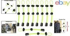 10PCS Elastic Hiking Stick Holders with Adjustable Length and Reflective Stripes